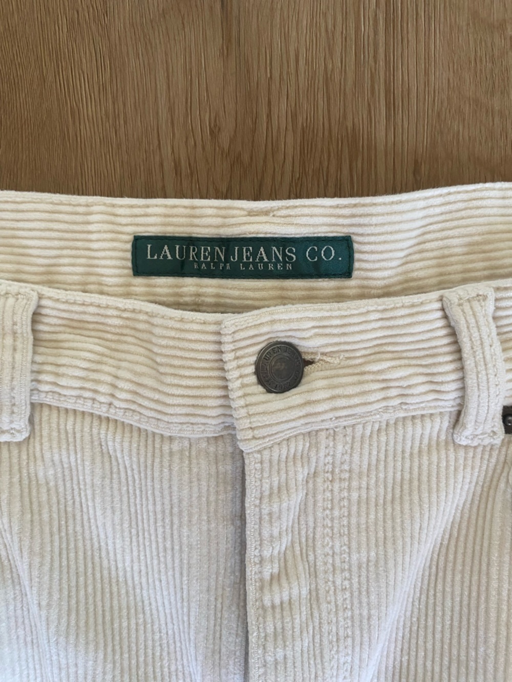 Ralph Lauren White Cream Corduroy Straight-Leg Pants - Picture 6 of 9